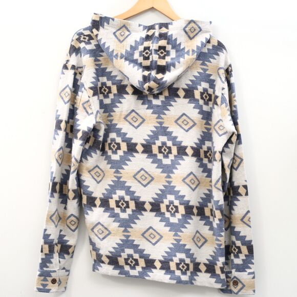 Faherty Men's DGF Knit Pacific Hoodie Aztec Southwestern Blue Star L NWD 281728 - Picture 7 of 9